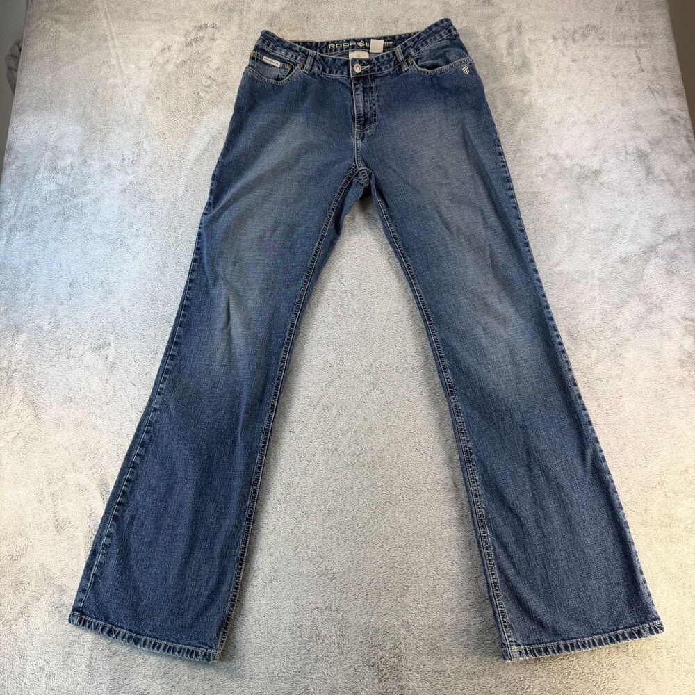 Y2K Roca Wear Bootcut Jeans Juniors 7/8 30x31 Blue Denim Hip Hop
